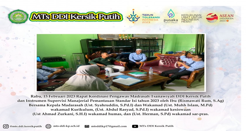 Rapat Kordinasi Pengawas Madrasah Tsanawiyah DDI Kersik Putih